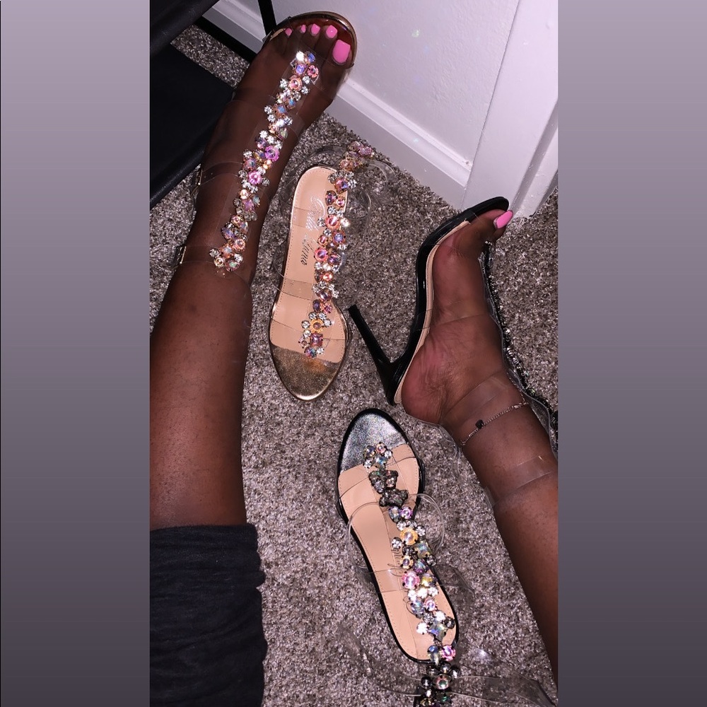 Crystal beaded heels